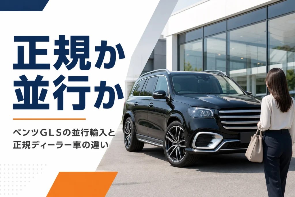 ベンツGLSを正規ディーラーと並行輸入のどちらで買うか比べるイメージ
